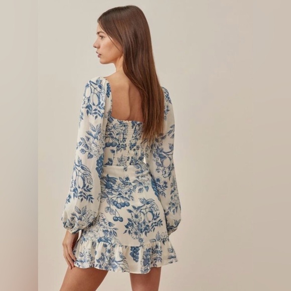 Reformation Blue Floral Cammi Dress - Picture 2 of 8